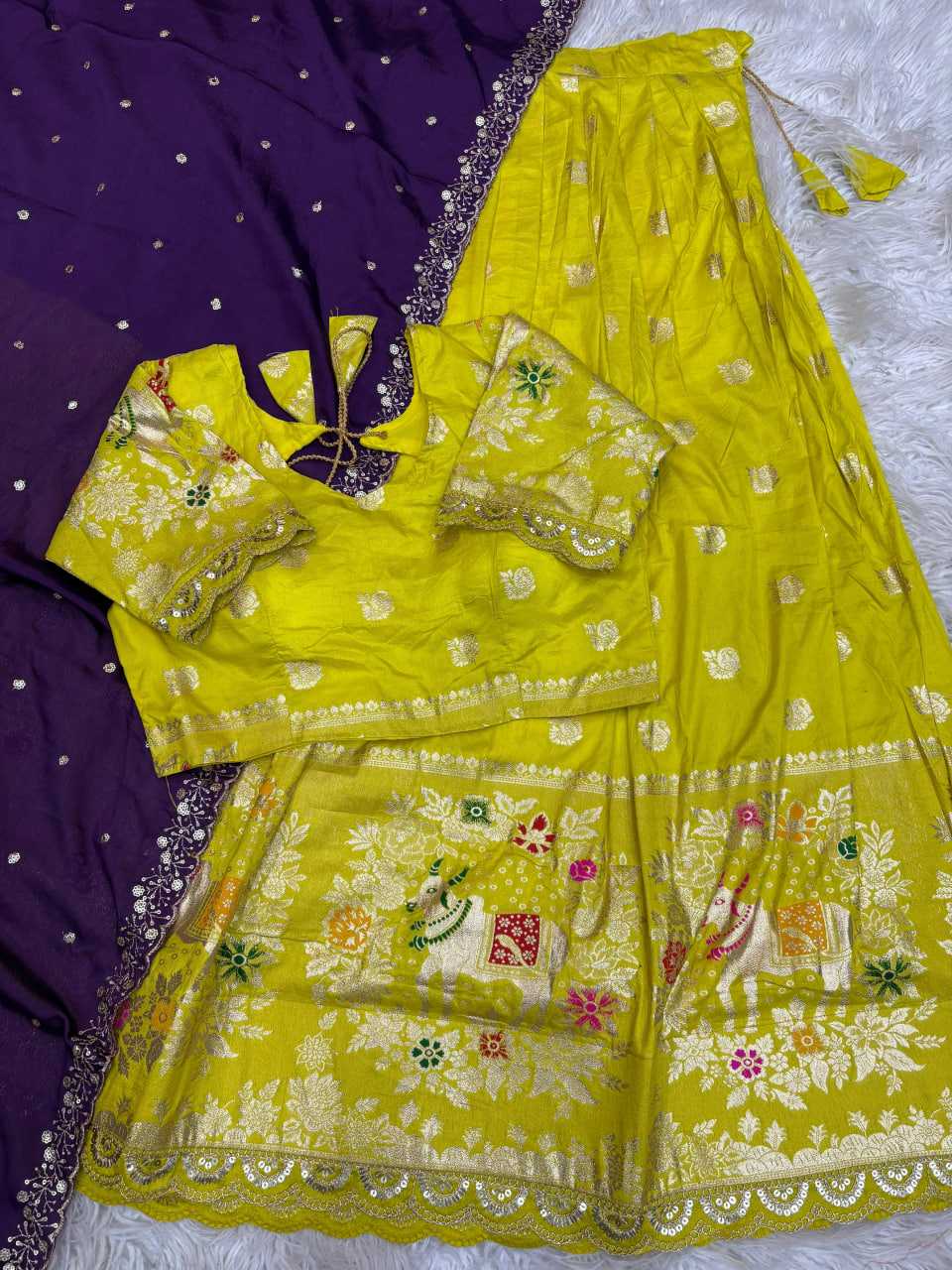 YNF Wholesale Soft Dola Lehenga Sarees KESH713 Cow Half saree | Surat Manufacturer