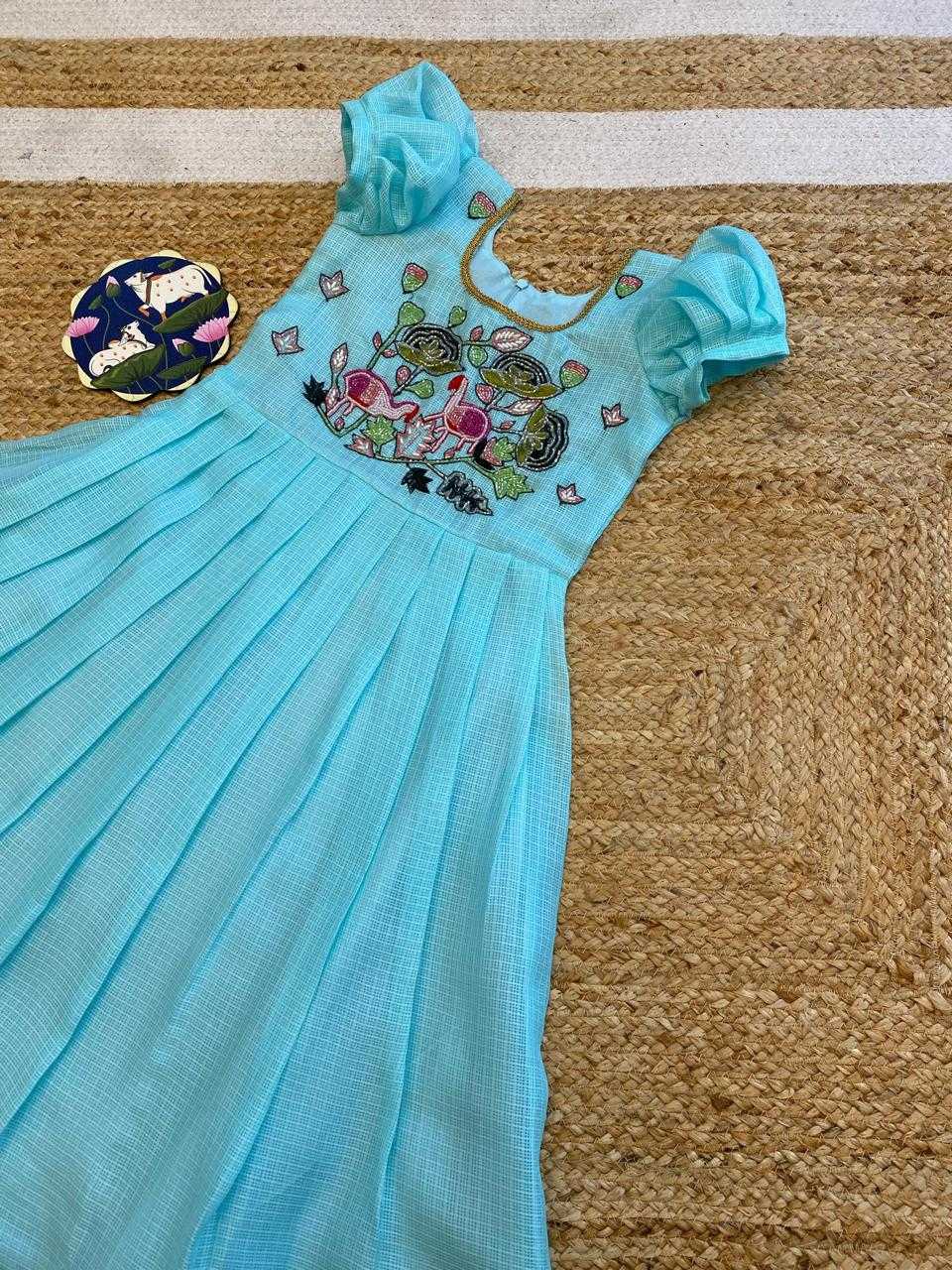 YNF Wholesale Soft Kota Embroidered Frock RIN235 Fancy Neck | Surat Manufacturer
