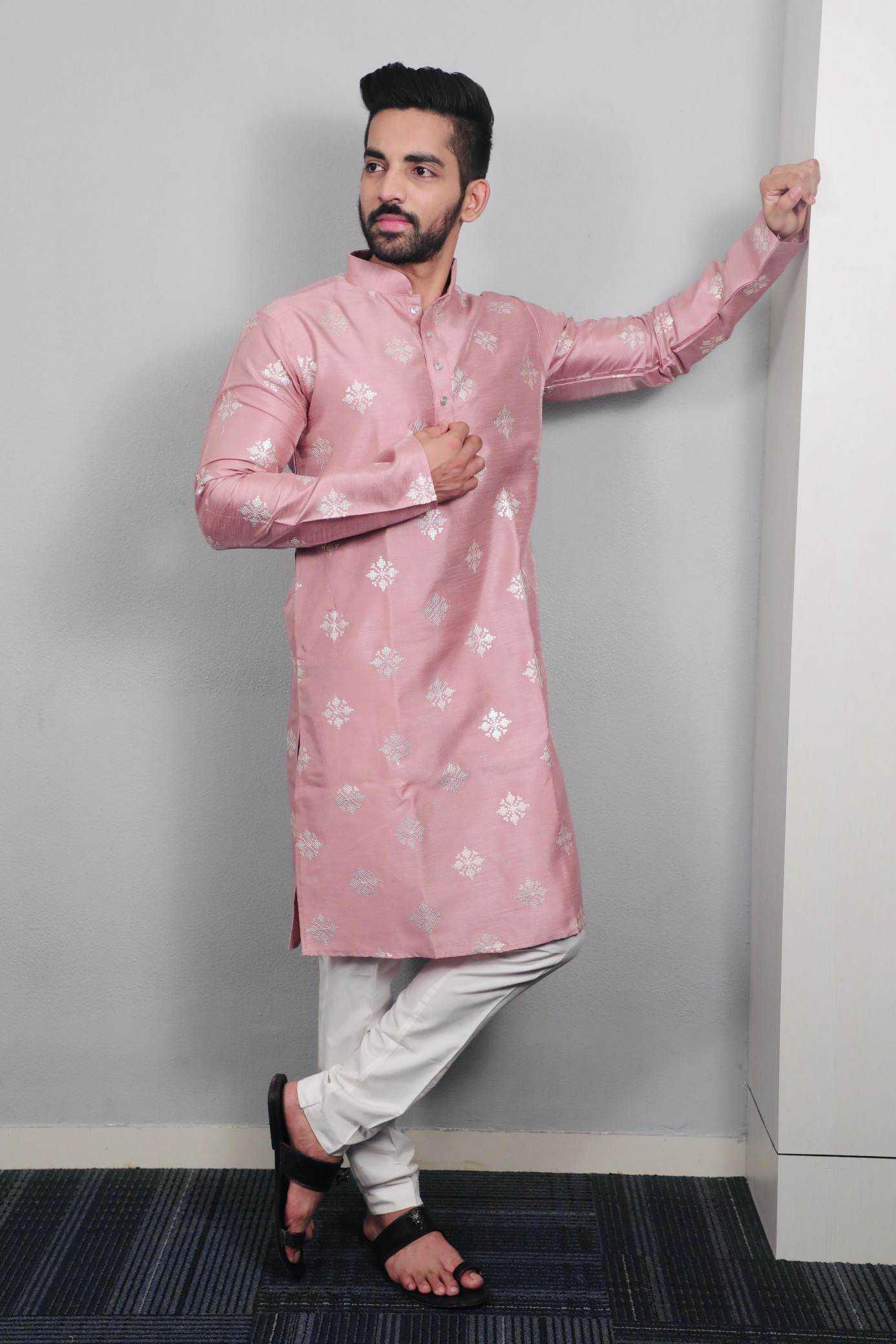 YNF Wholesale Soft Silk Mens Kurtas KESH747 GOLDEN FLOWER | Surat Manufacturer