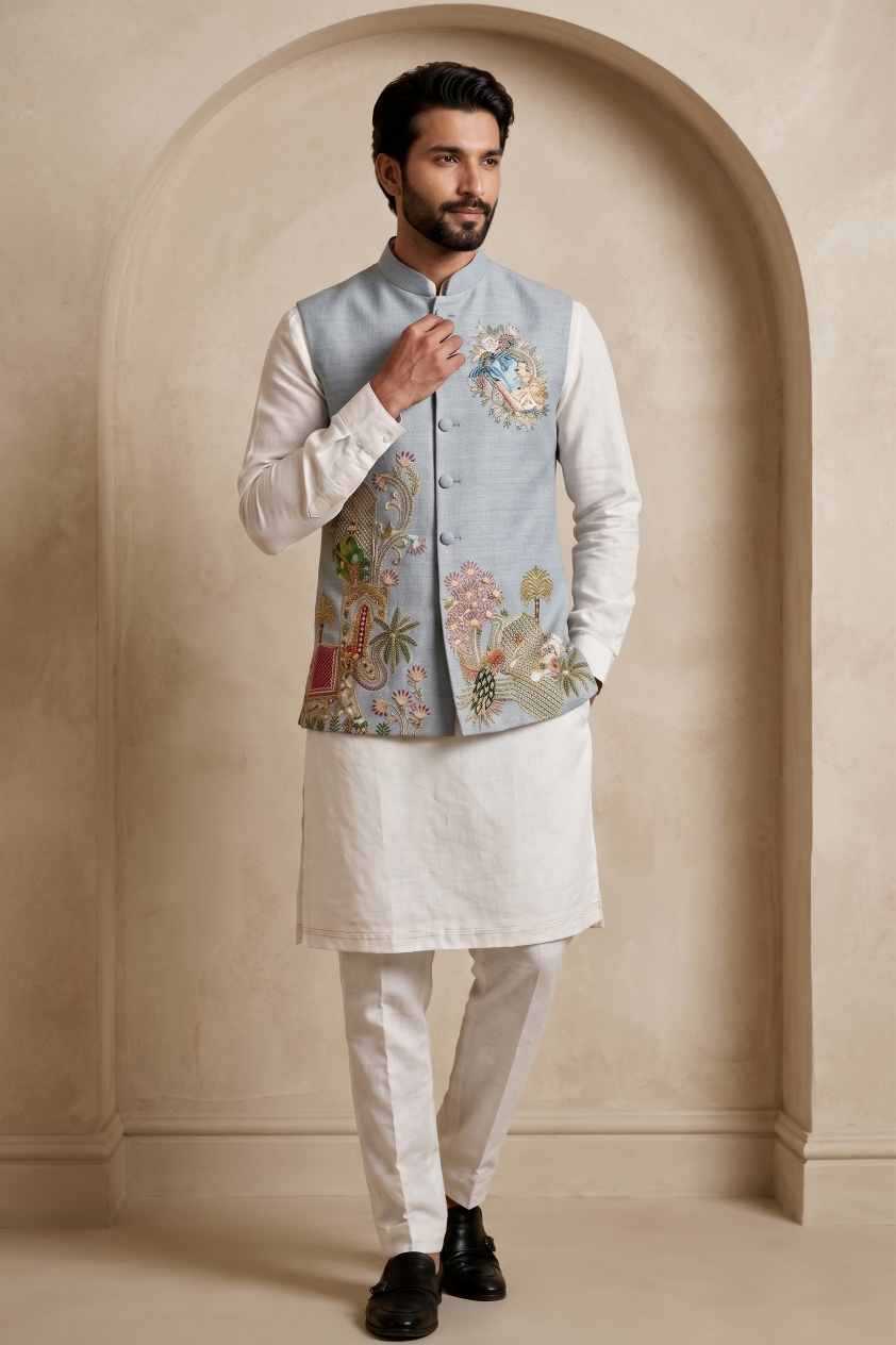 YNF Wholesale Viscose Mens Kurta Pyjama RIN223 Kurta Pyjama with Waistcoat -series 2410 To 2419 | Surat Manufacturer