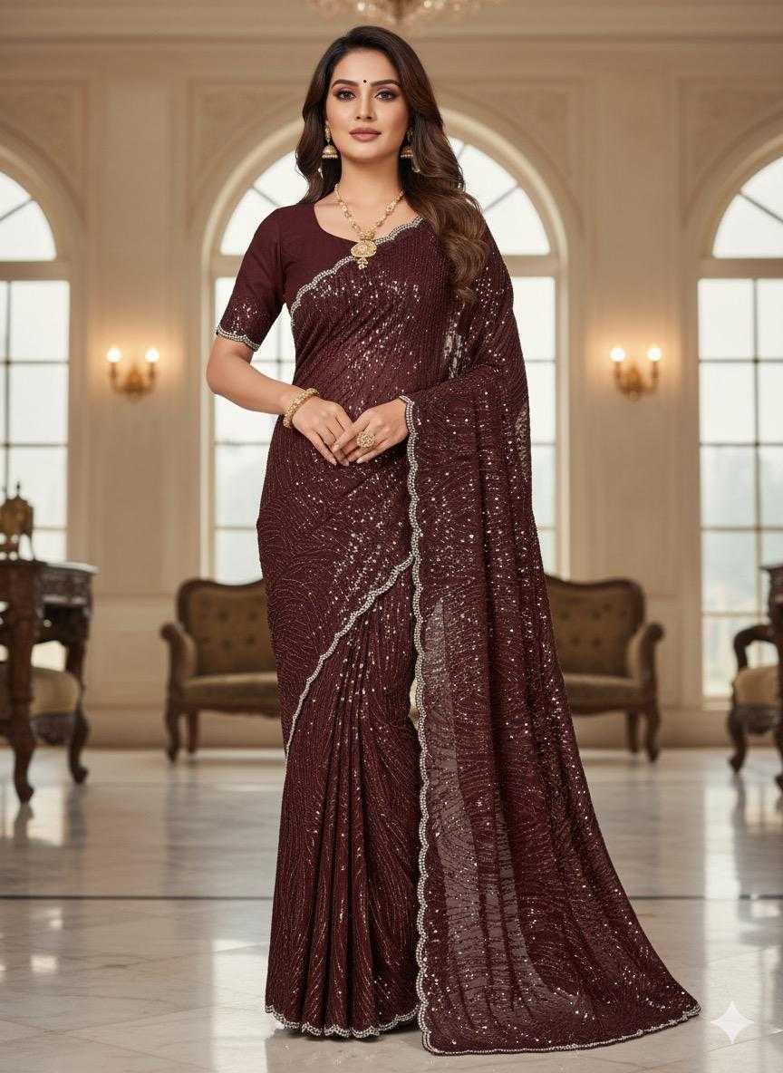 YNF Wholesale Chiffon Embroidered Sarees  | Surat Manufacturer