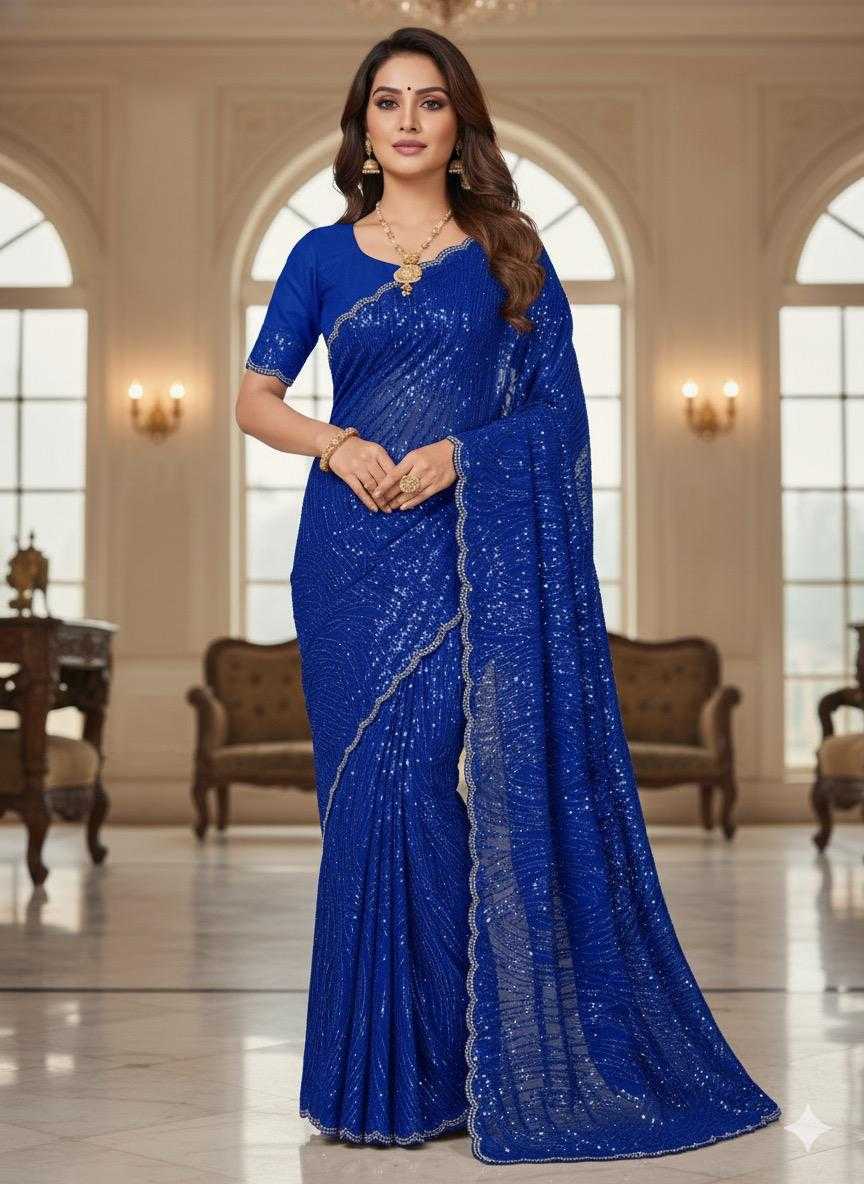 YNF Wholesale Chiffon Embroidered Sarees  | Surat Manufacturer