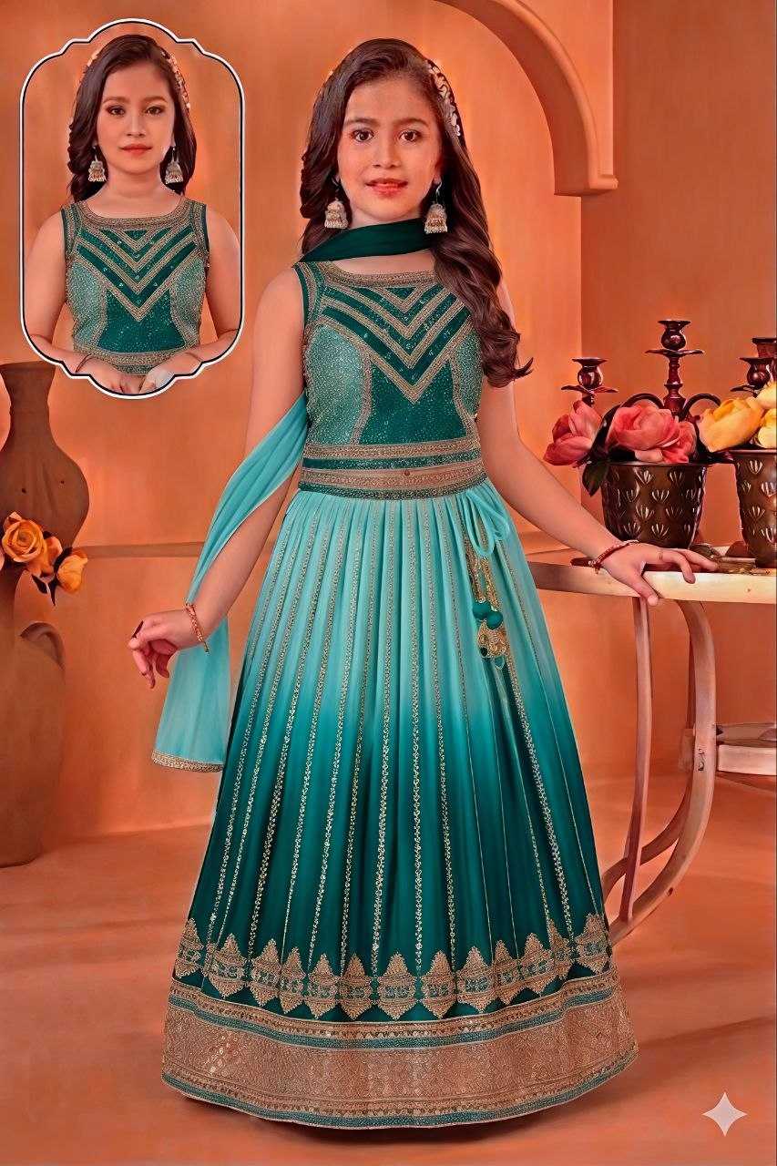 YNF Wholesale Chinon Silk Kids Lehenga  | Surat Manufacturer