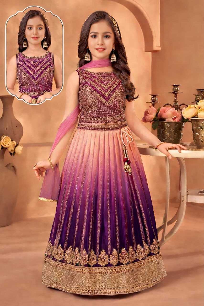 YNF Wholesale Chinon Silk Kids Lehenga  | Surat Manufacturer