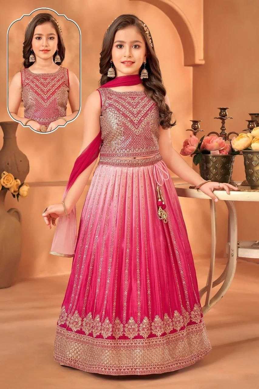 YNF Wholesale Chinon Silk Kids Lehenga  | Surat Manufacturer