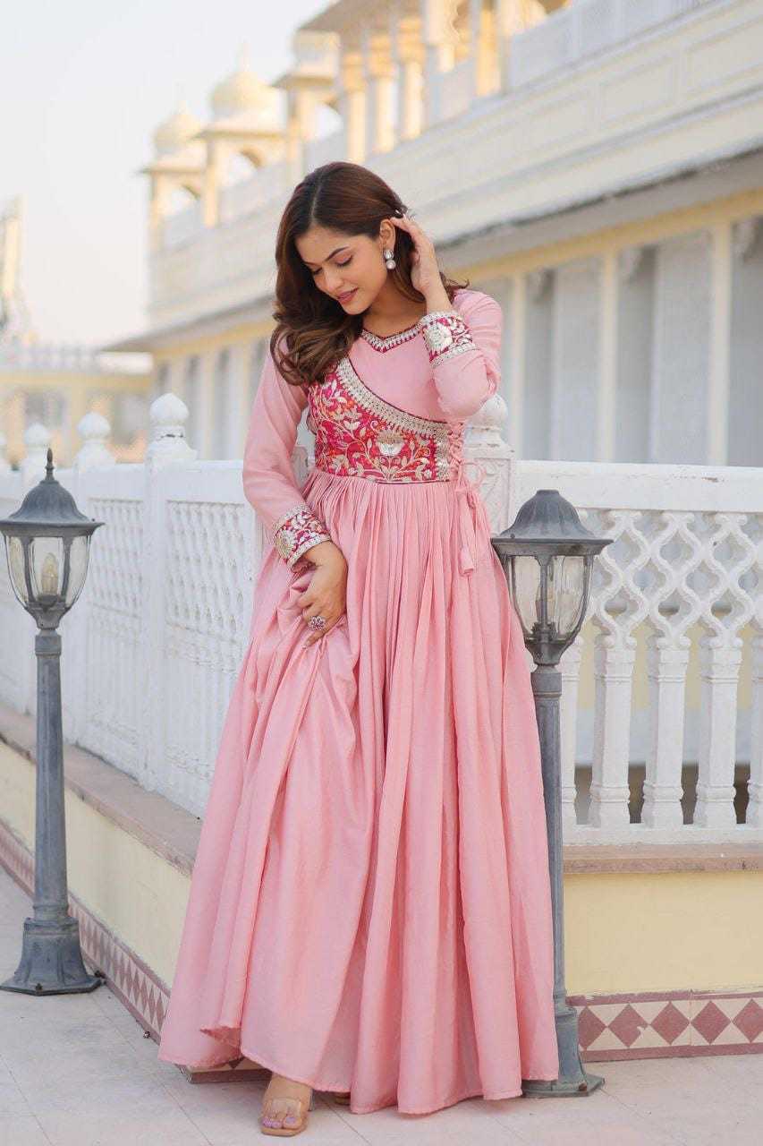 YNF Wholesale Chinon Printed Gowns  | Surat Manufacturer