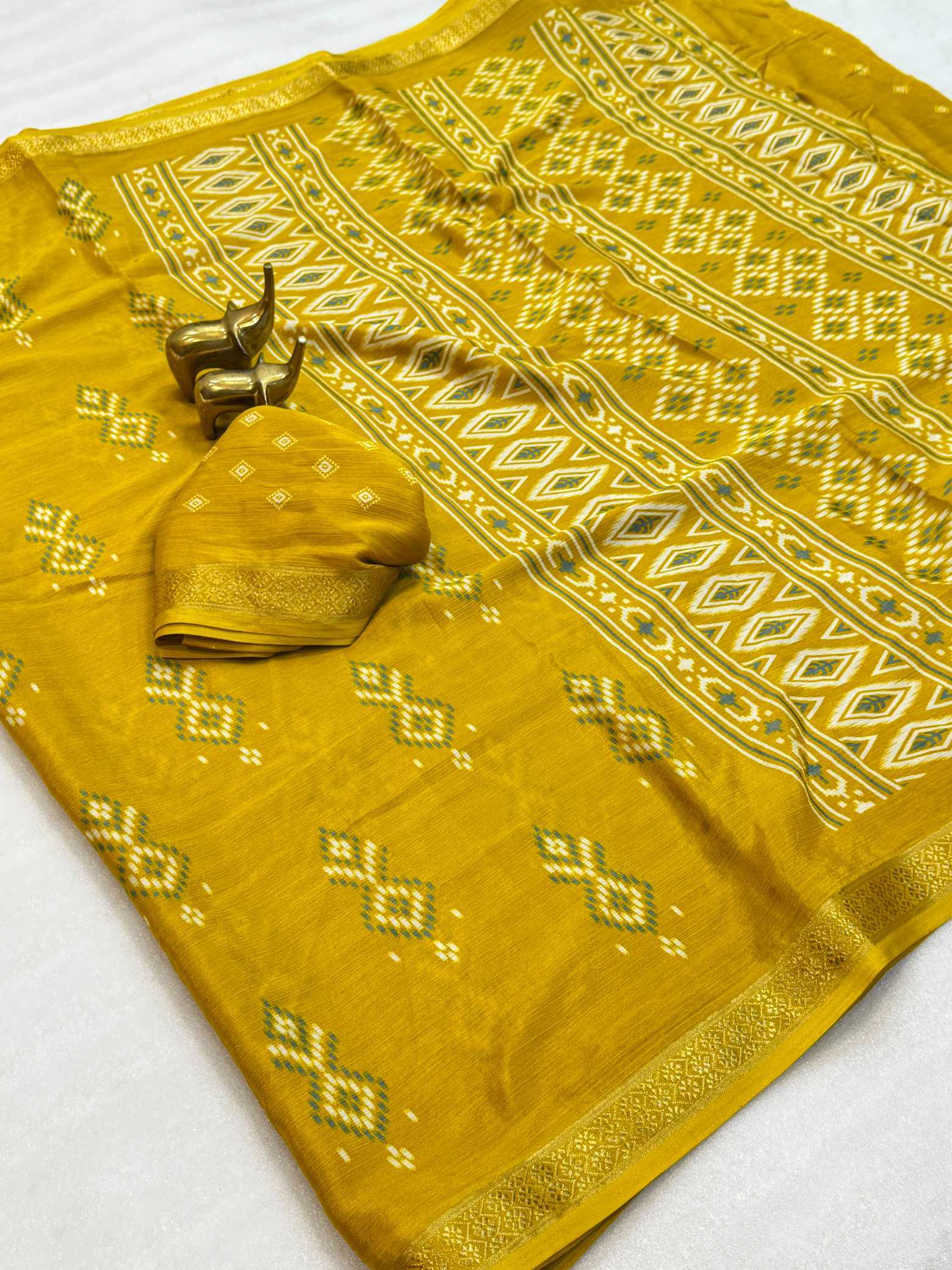 YNF Wholesale Chinon Silk Printed Silk Saree  | Surat Manufacturer