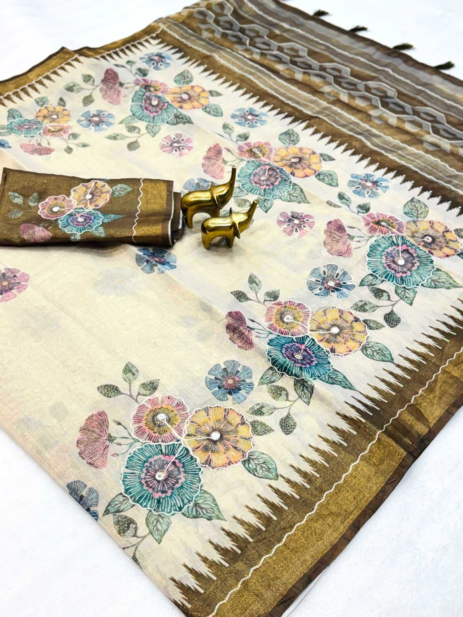 YNF Wholesale Tissue Branded Sarees  | Surat Manufacturer