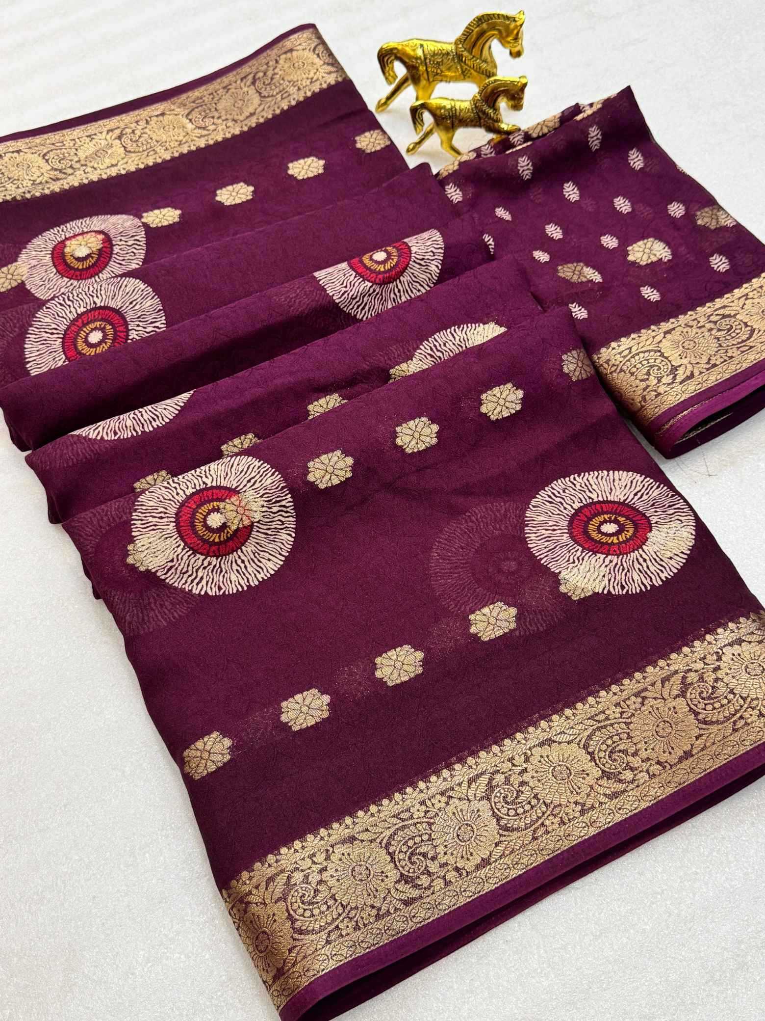 YNF Wholesale Jacquard Printed Sarees  | Surat Manufacturer