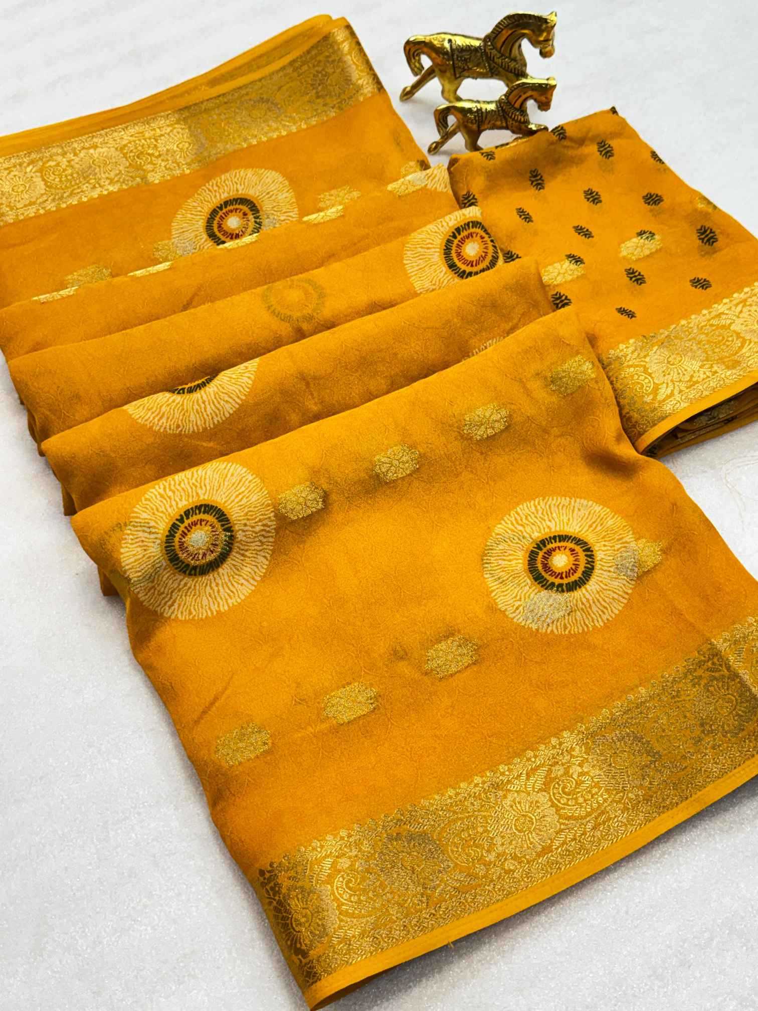 YNF Wholesale Jacquard Printed Sarees  | Surat Manufacturer