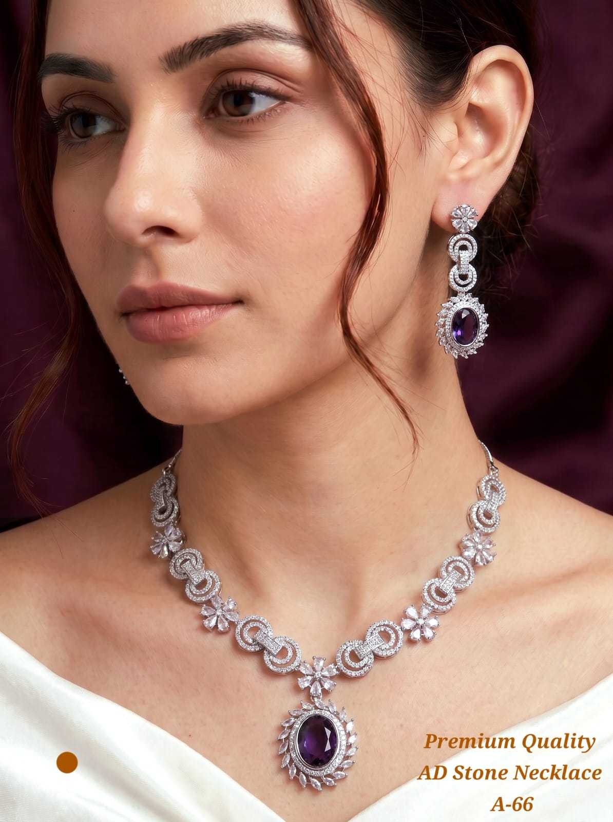 YNF Wholesale AD Diamond AD Diamond Necklace  | Surat Manufacturer