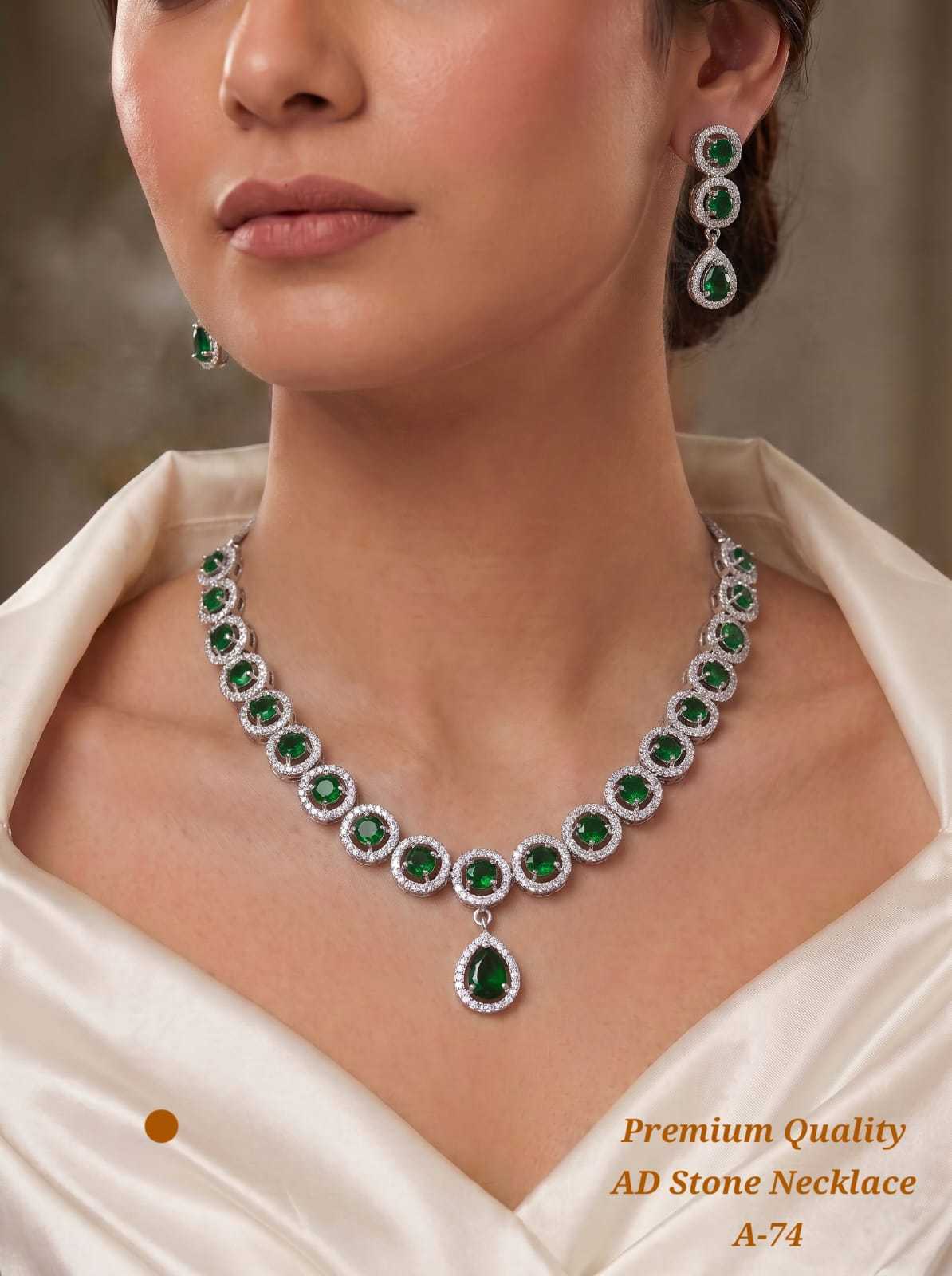 YNF Wholesale AD Diamond AD Diamond Necklace  | Surat Manufacturer