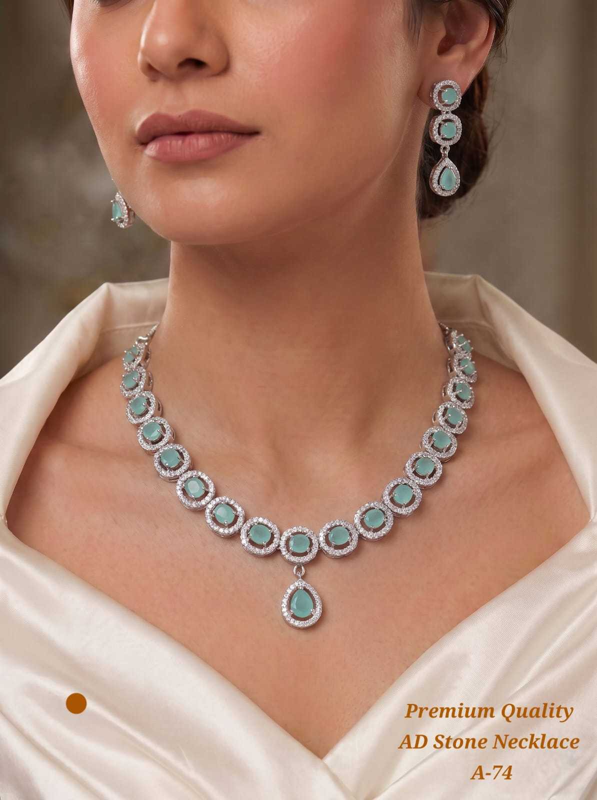 YNF Wholesale AD Diamond AD Diamond Necklace  | Surat Manufacturer