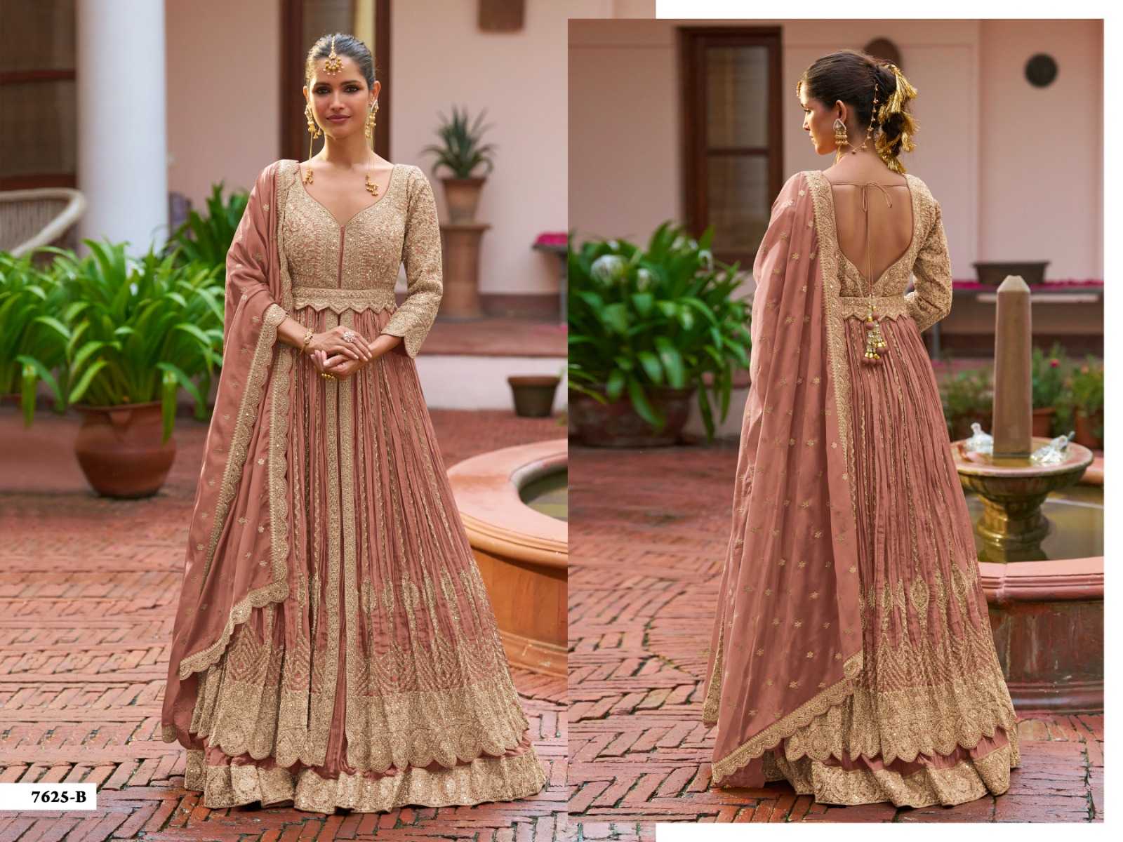 YNF Wholesale Chinon Embroidery Gowns  | Surat Manufacturer