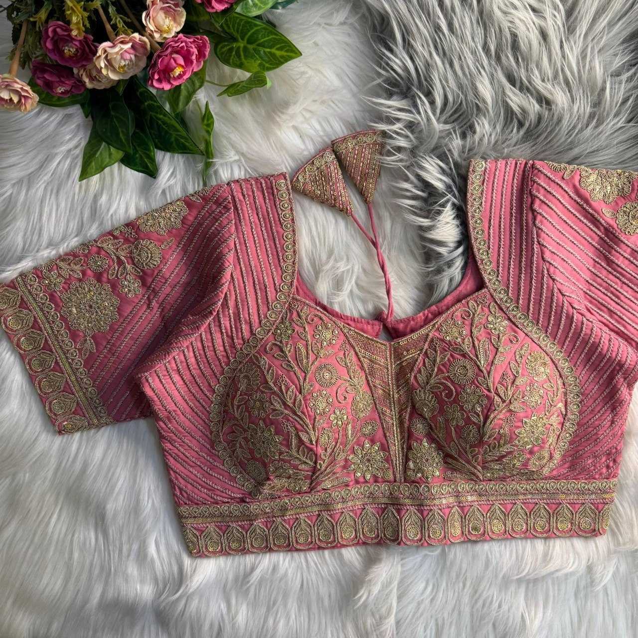 YNF Wholesale Silk V-Neck Blouses  | Surat Manufacturer