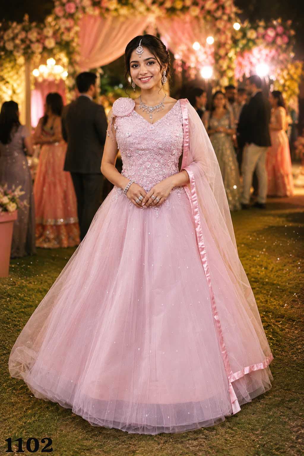 YNF Wholesale Net Fancy Gowns  | Surat Manufacturer