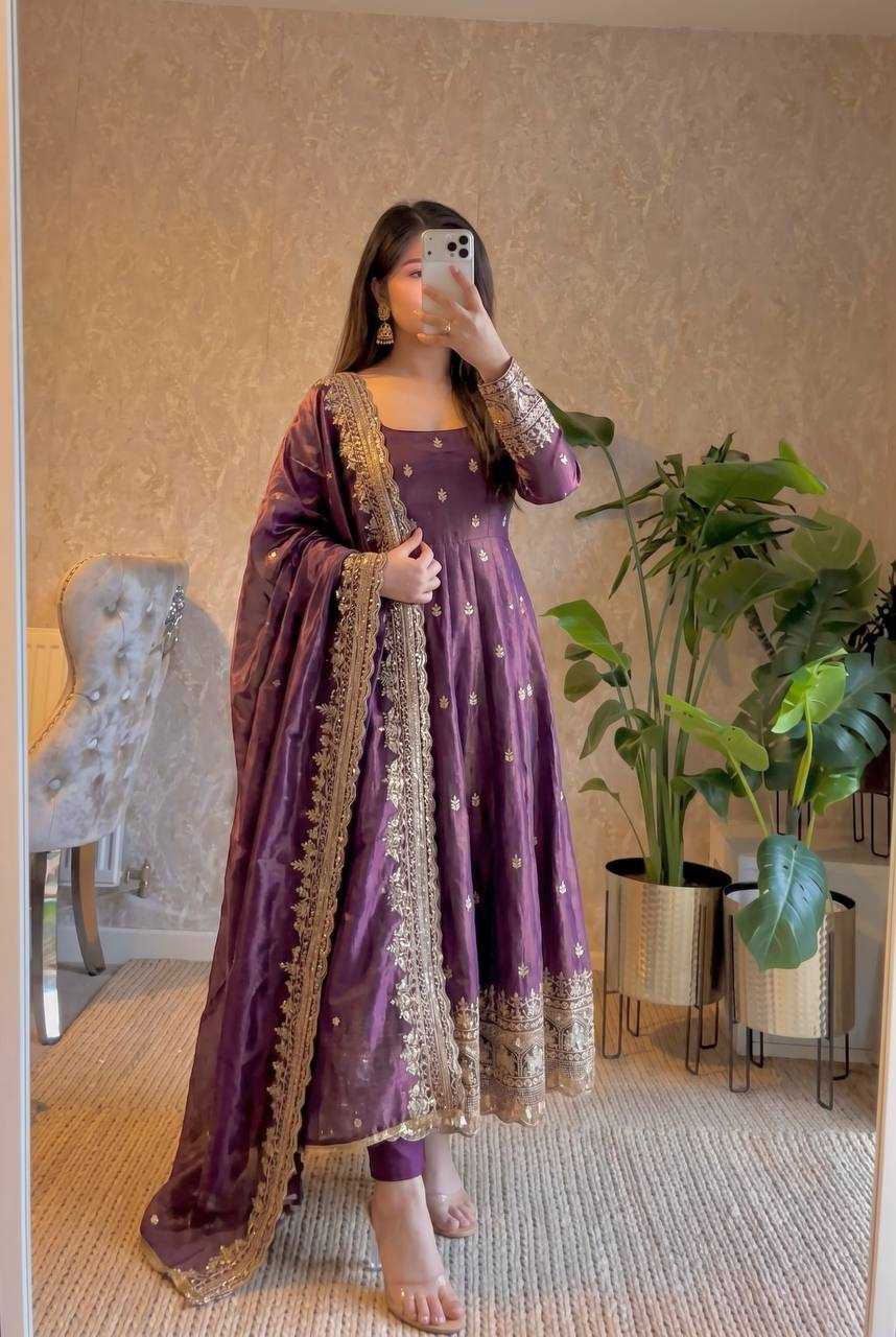 YNF Wholesale Silk Embroidery Gowns  | Surat Manufacturer