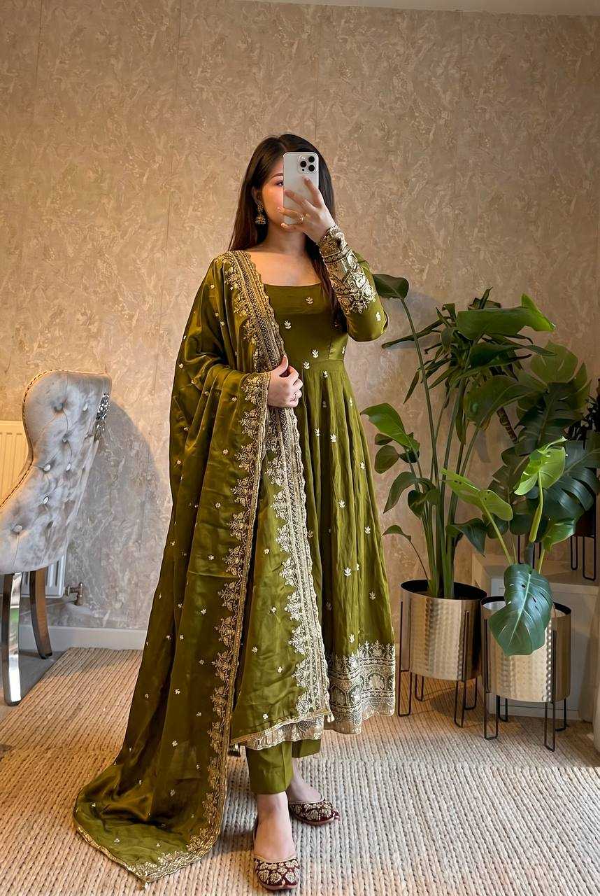 YNF Wholesale Silk Embroidery Gowns  | Surat Manufacturer