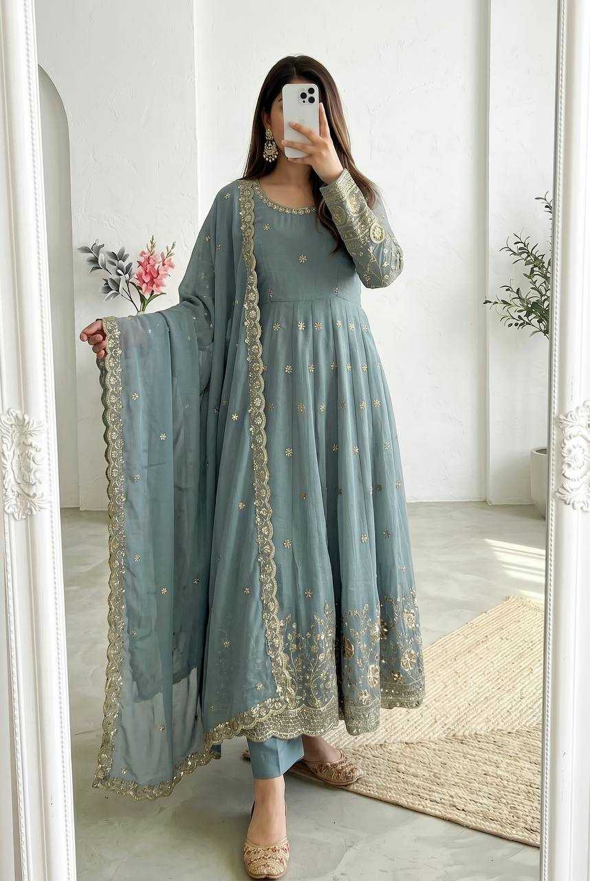 YNF Wholesale Heavy Silk Embroidery Gowns  | Surat Manufacturer