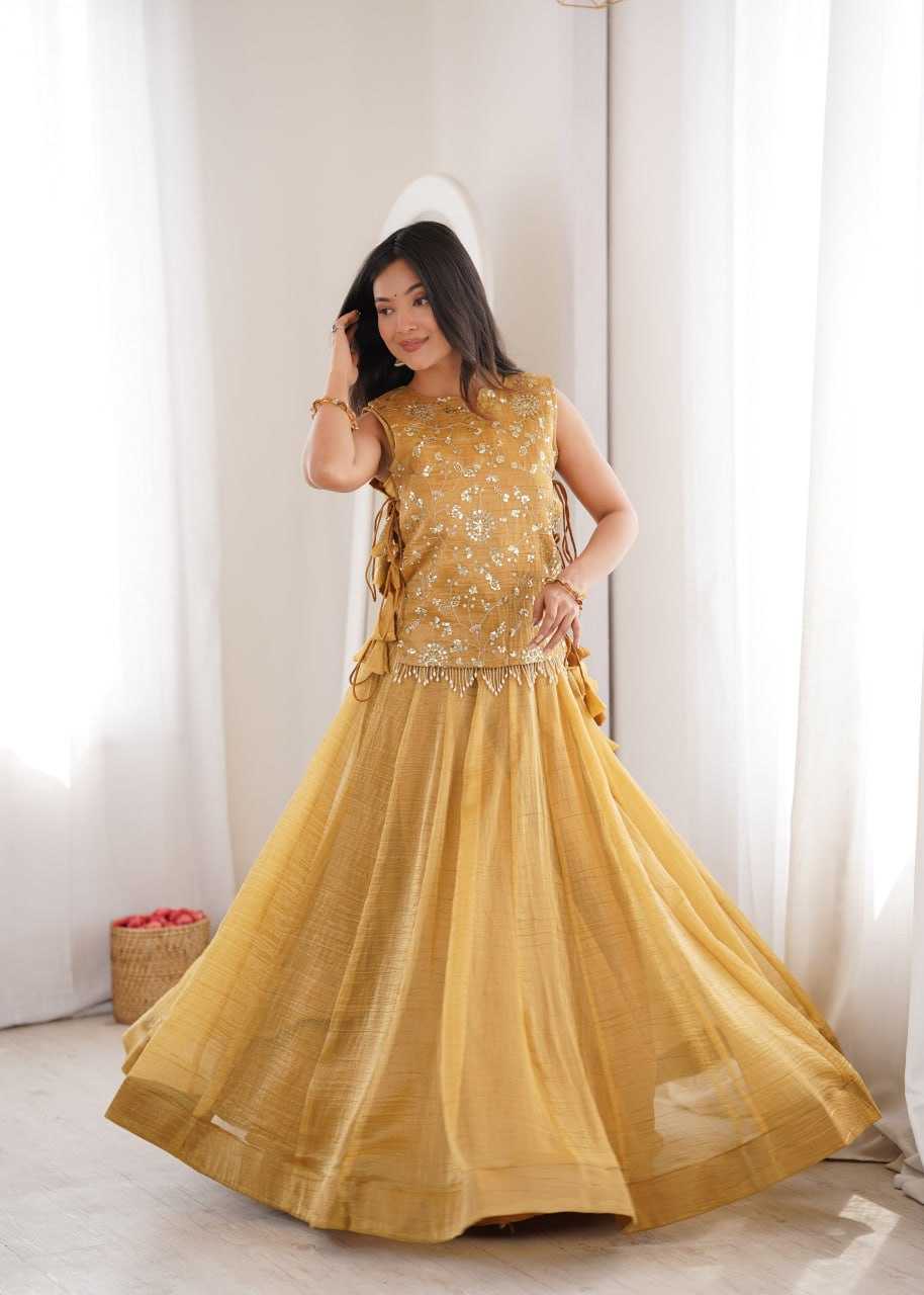 YNF Wholesale Crush Silk Embroidered Lehenga  | Surat Manufacturer