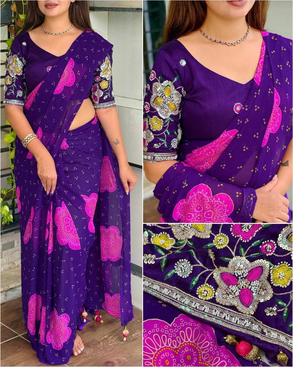 YNF Wholesale Georgette Designer Sarees  | Surat Manufacturer