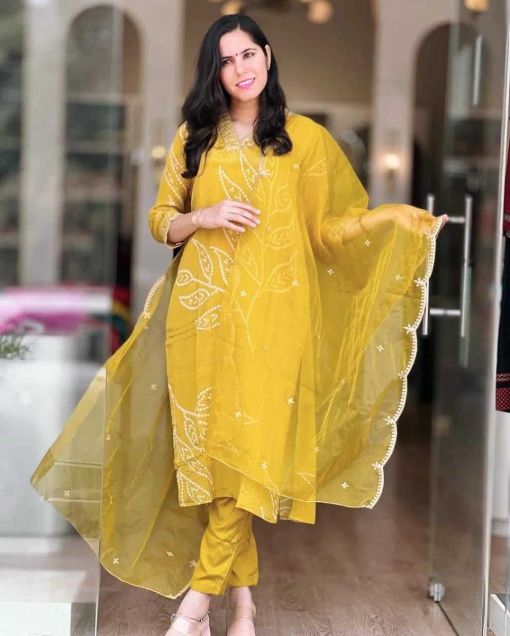 YNF Wholesale Chinon Silk Ladies Suits  | Surat Manufacturer