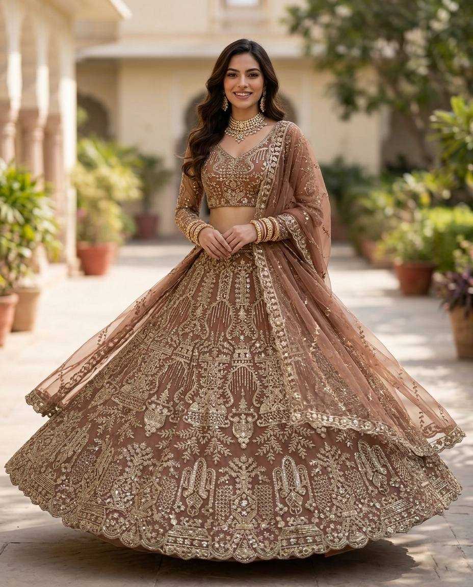 YNF Wholesale Butterfly Net Wedding Lehenga  | Surat Manufacturer