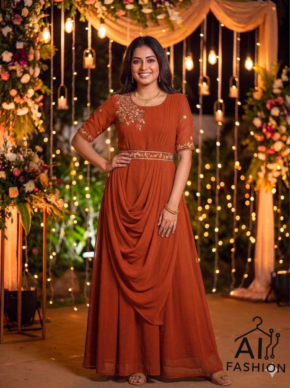 YNF Wholesale Georgette Georgette Gown  | Surat Manufacturer
