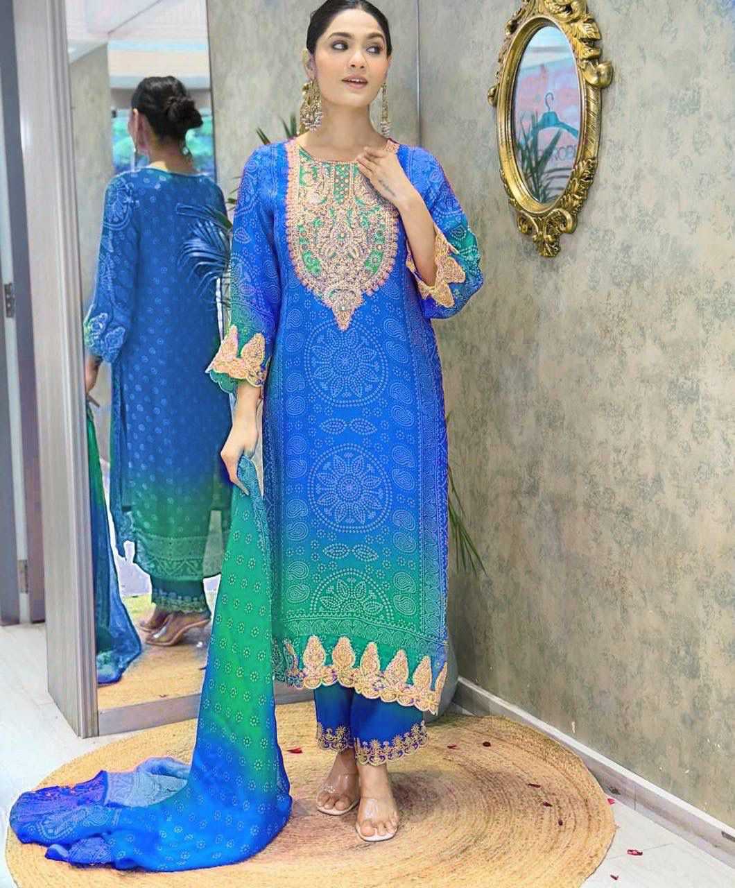 YNF Wholesale Chinon Printed Kurtis  | Surat Manufacturer