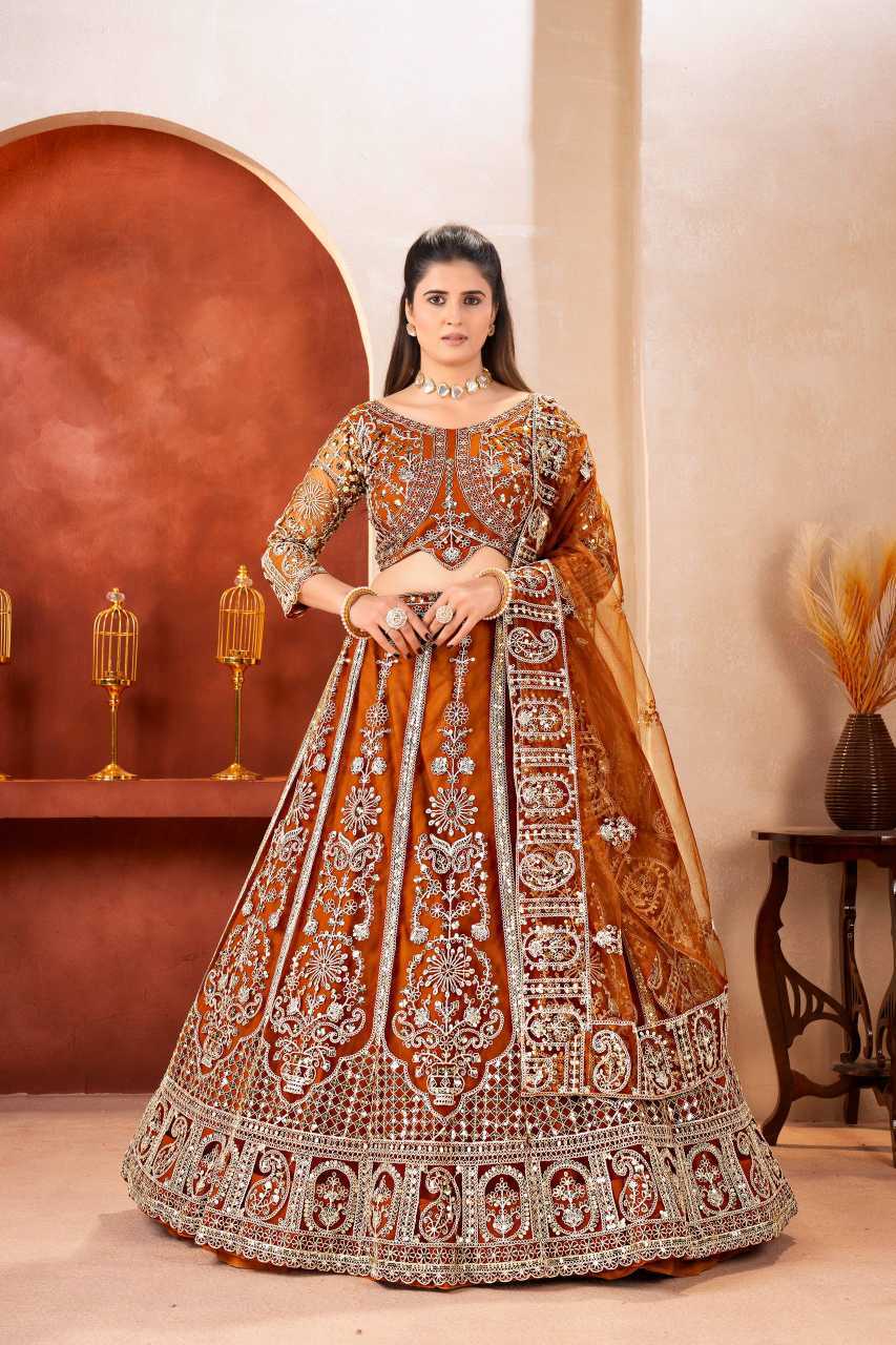 YNF Wholesale Butterfly Net Embroidered Lehenga  | Surat Manufacturer