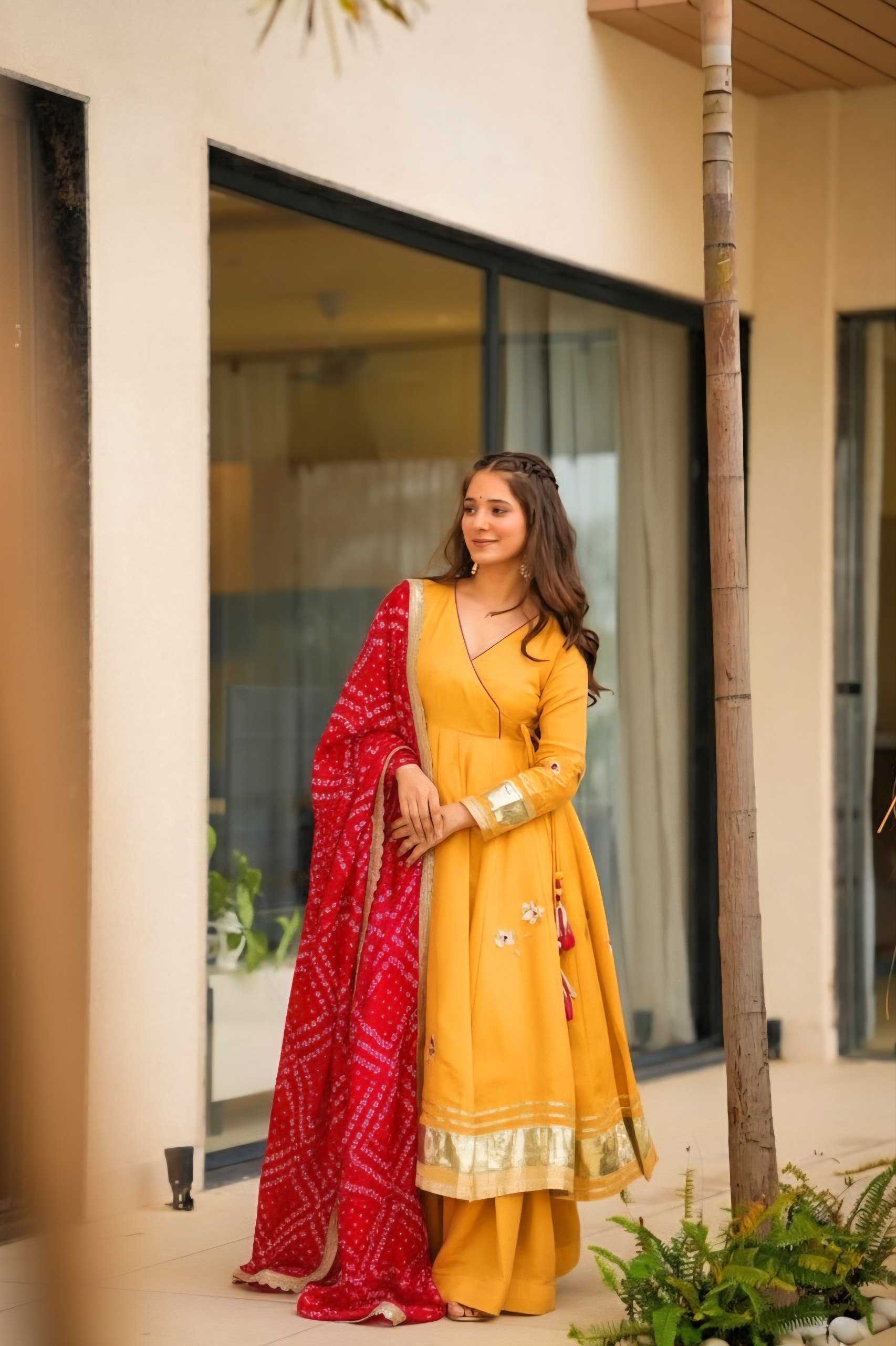 YNF Wholesale Chinon Palazzo Suit  | Surat Manufacturer