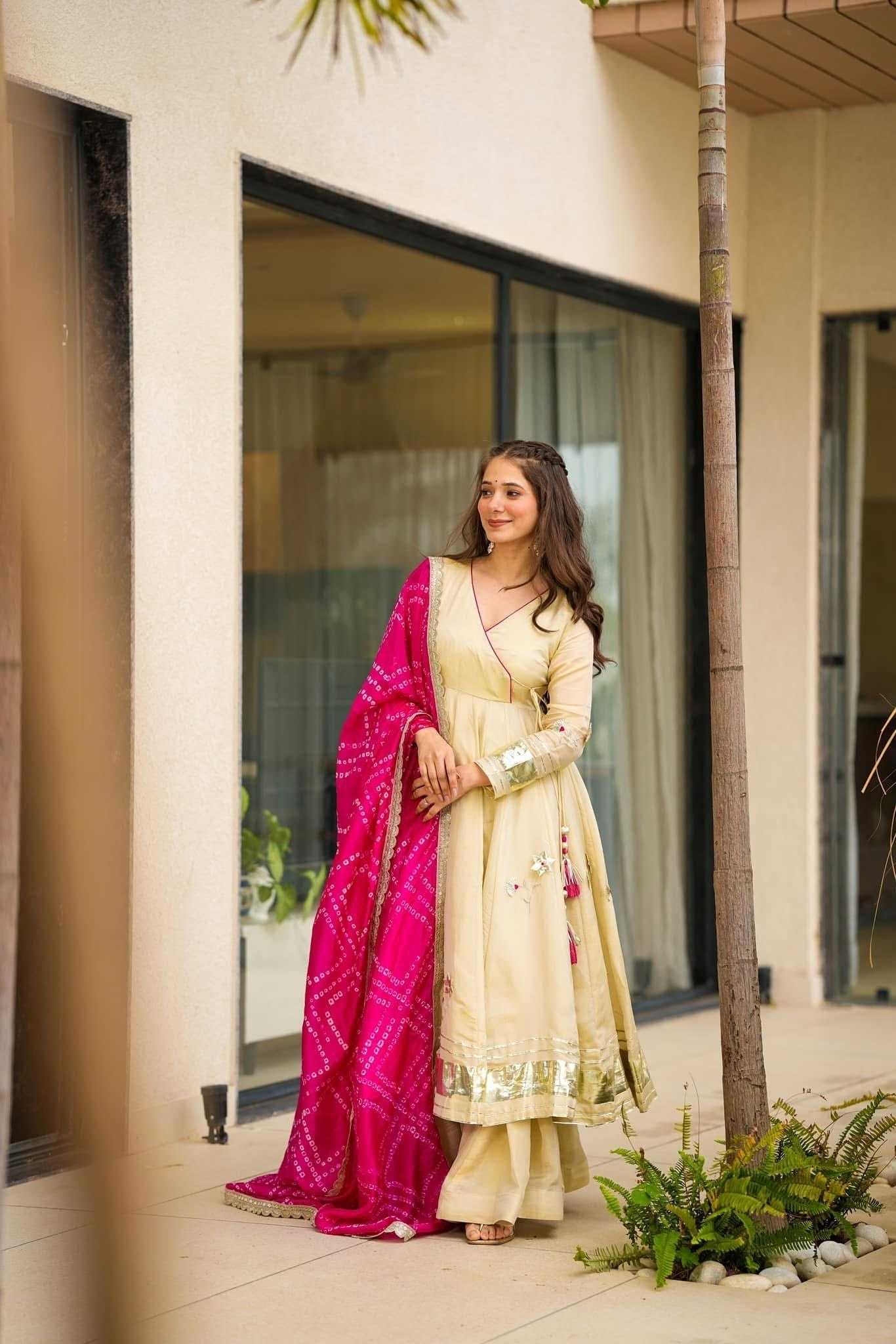 YNF Wholesale Chinon Palazzo Suit  | Surat Manufacturer
