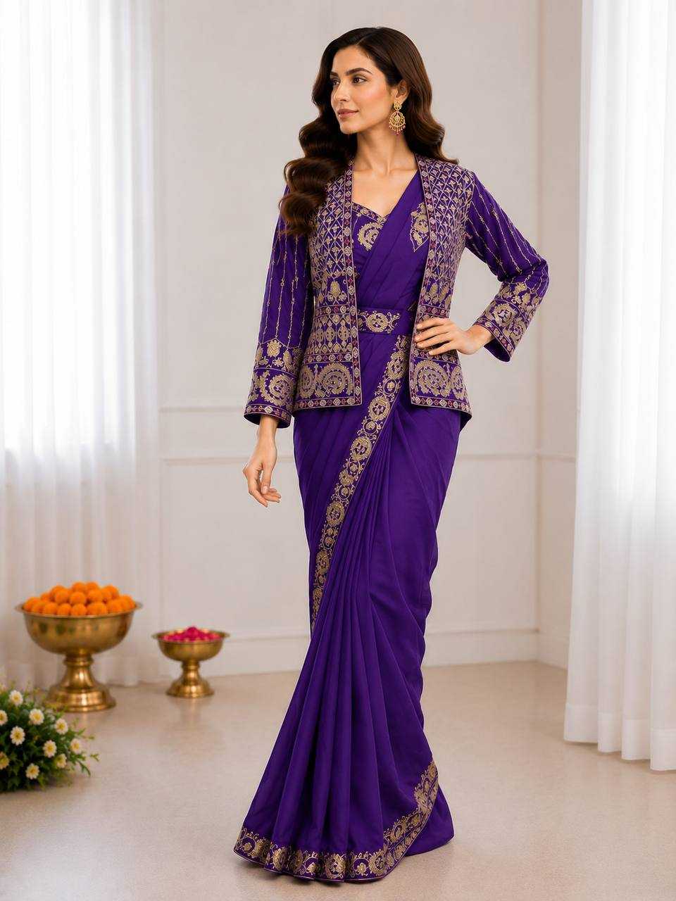 YNF Wholesale Crepe Silk Ready To Wear Sarees  | Surat Manufacturer