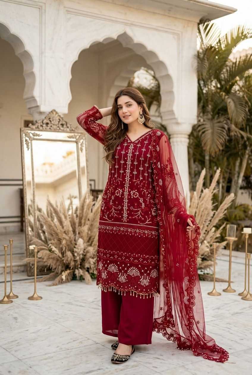 YNF Wholesale Soft Net Palazzo Suit  | Surat Manufacturer