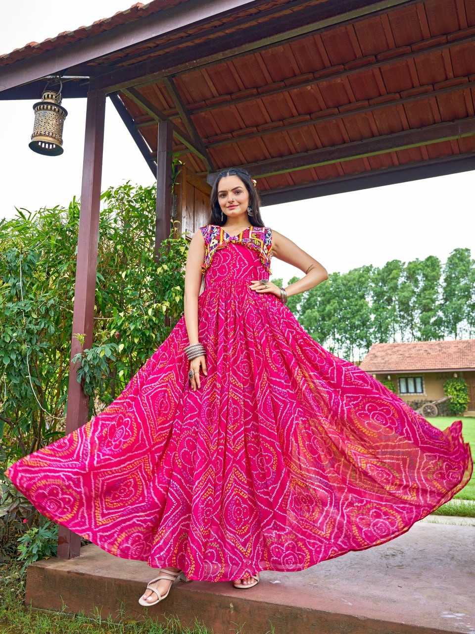 YNF Wholesale Faux Georgette Georgette Gown  | Surat Manufacturer