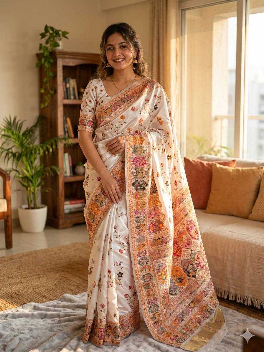 YNF Wholesale Pashmina Butta Sarees  | Surat Manufacturer