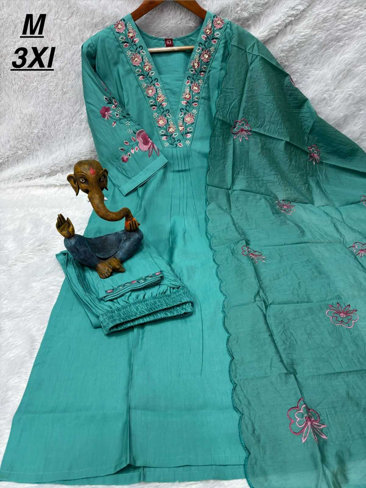 YNF Wholesale Pure Silk Embroidered Kurtis  | Surat Manufacturer