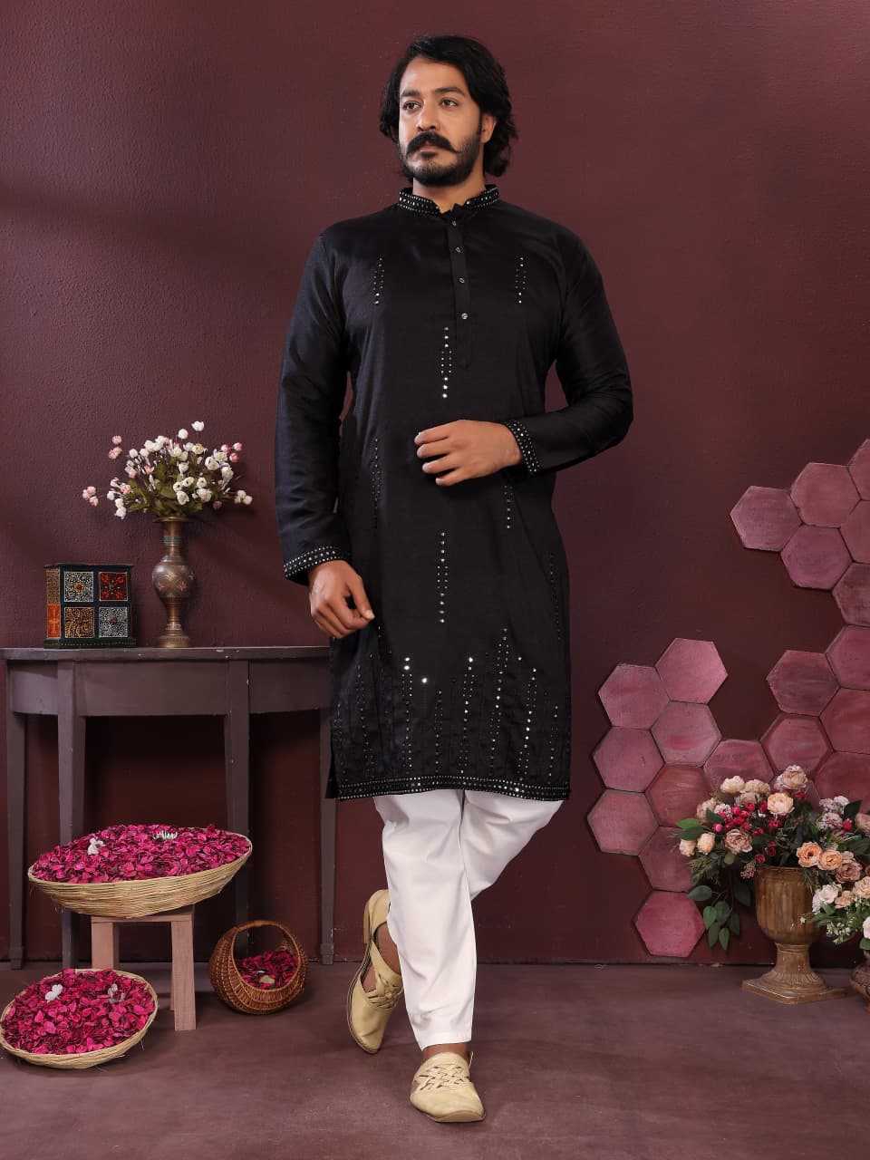 YNF Wholesale Premium Silk Mens Kurta Pyjama  | Surat Manufacturer