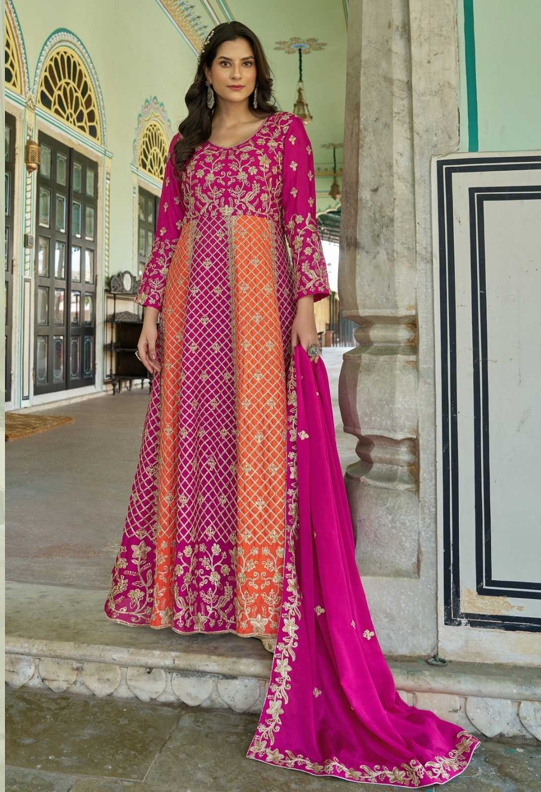 YNF Wholesale Chinon Embroidered Suits  | Surat Manufacturer