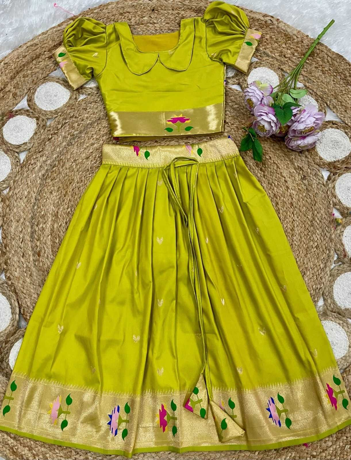 YNF Wholesale Paithani Silk Kids Lehenga  | Surat Manufacturer
