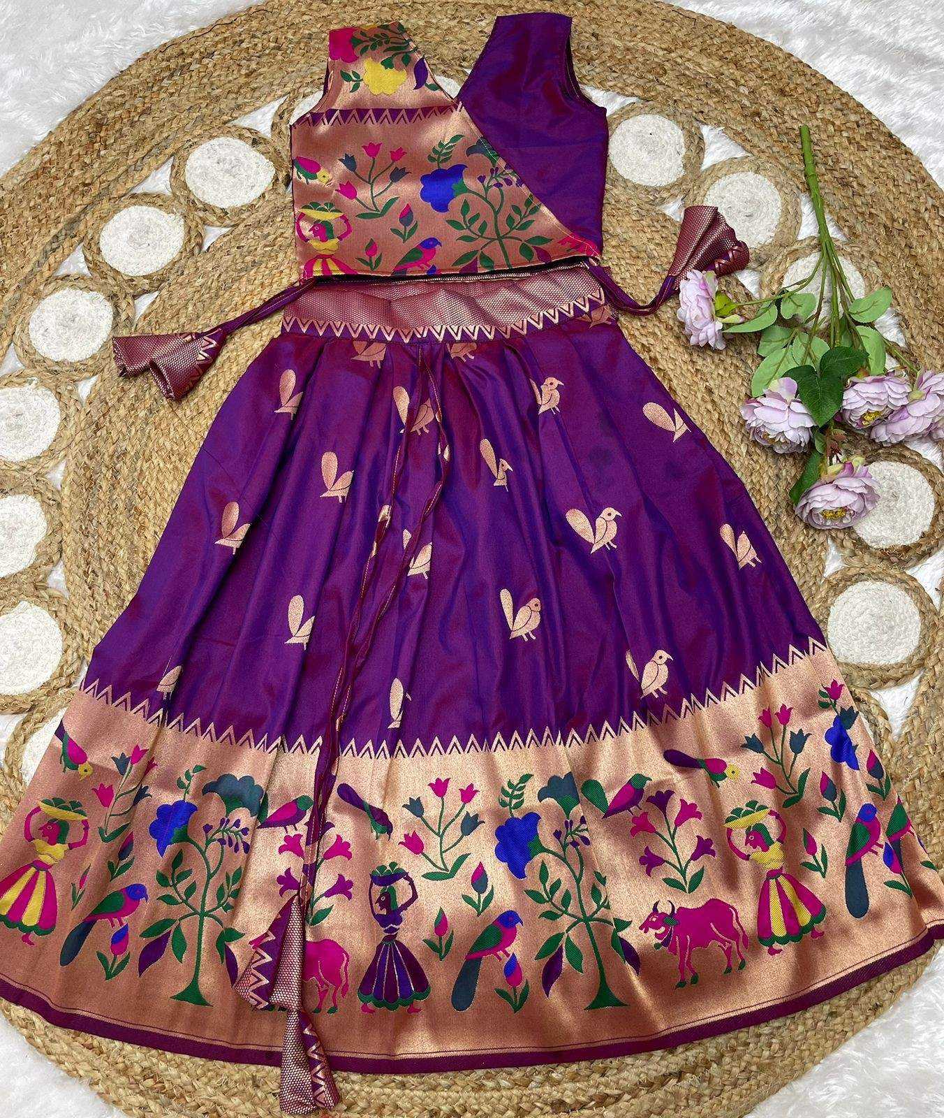 YNF Wholesale Paithani Silk Kids Lehenga  | Surat Manufacturer