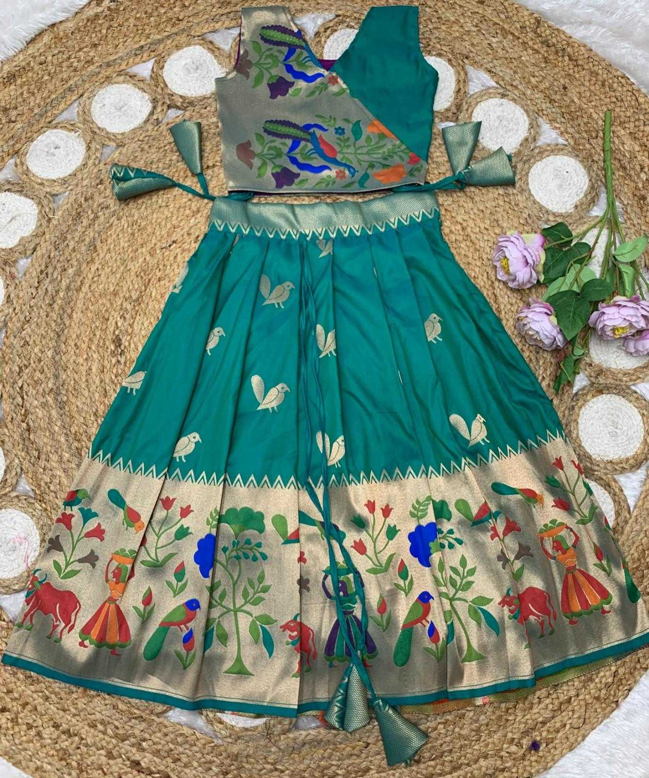 YNF Wholesale Paithani Silk Kids Lehenga  | Surat Manufacturer