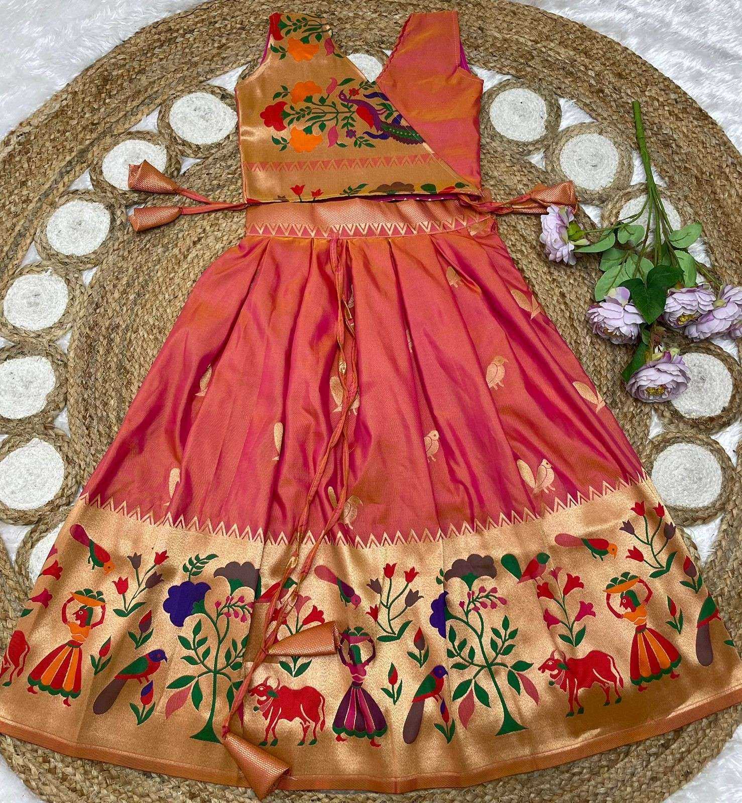 YNF Wholesale Paithani Silk Kids Lehenga  | Surat Manufacturer