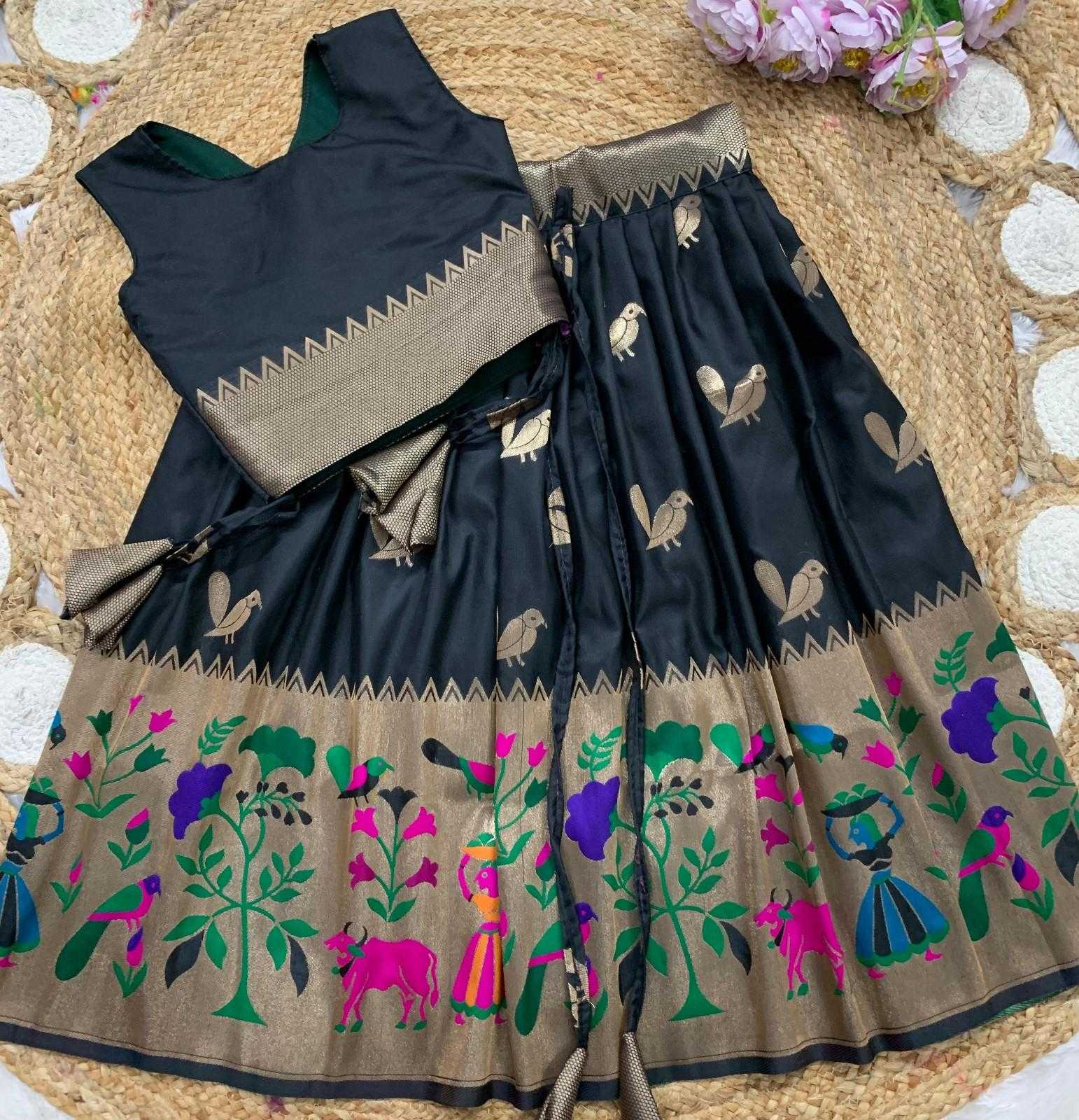 YNF Wholesale Paithani Silk Kids Lehenga  | Surat Manufacturer