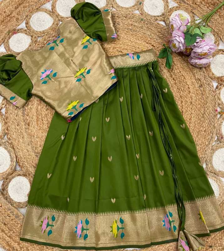 YNF Wholesale Paithani Silk Kids Lehenga  | Surat Manufacturer