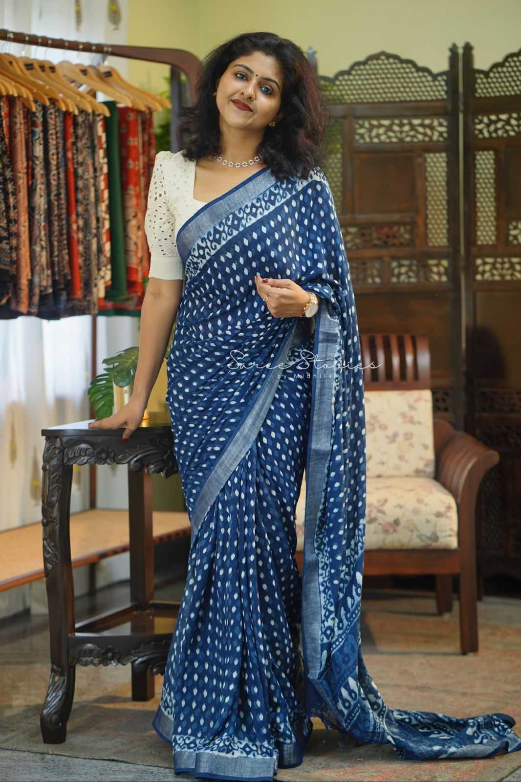 YNF Wholesale Linen Printed Sarees KESH690 DF - 218 | Surat Manufacturer