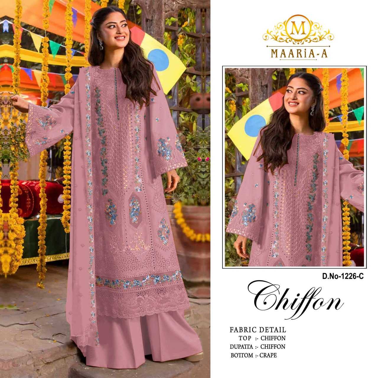 YNF Wholesale Chiffon Ladies Suits  | Surat Manufacturer
