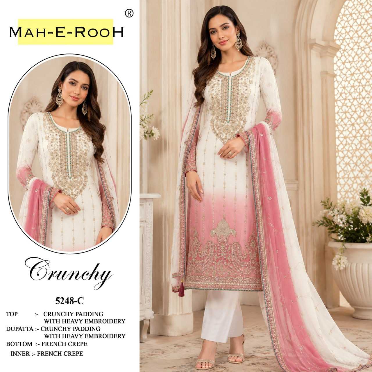 YNF Wholesale Crunchi Embroidery Suits  | Surat Manufacturer
