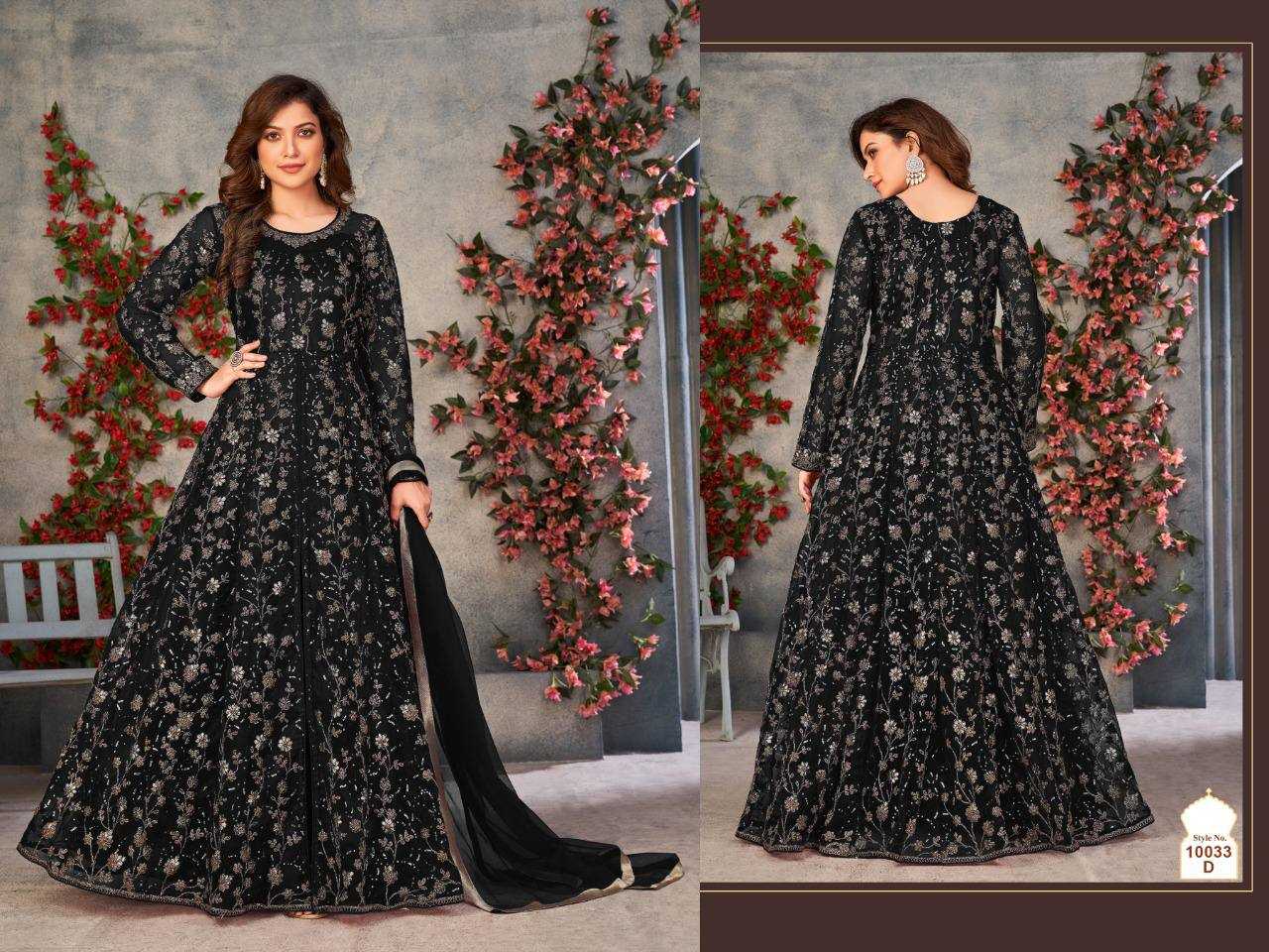 YNF Wholesale Butterfly Net Embroidery Gowns  | Surat Manufacturer