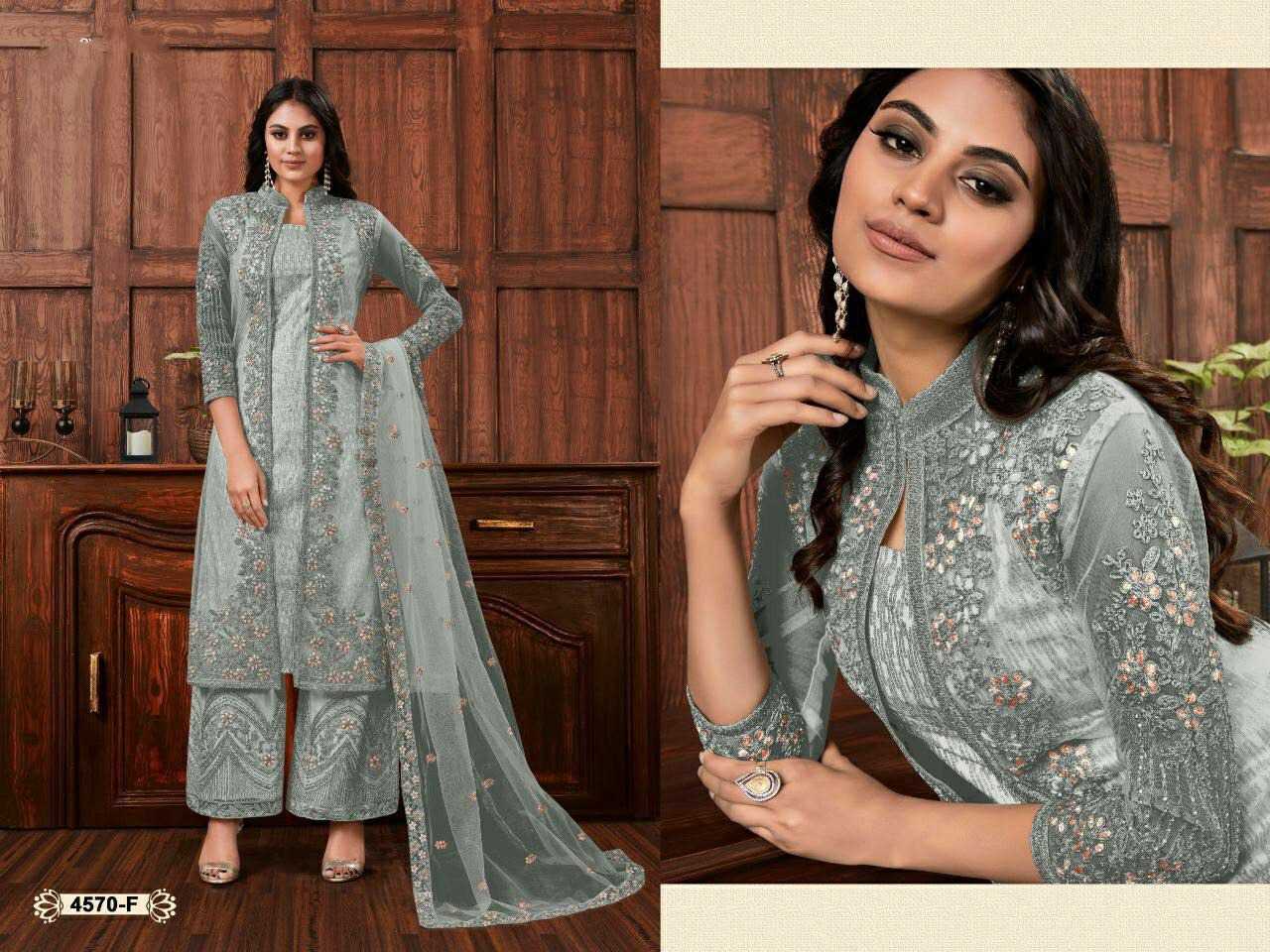 YNF Wholesale Butterfly Net Embroidery Suits  | Surat Manufacturer